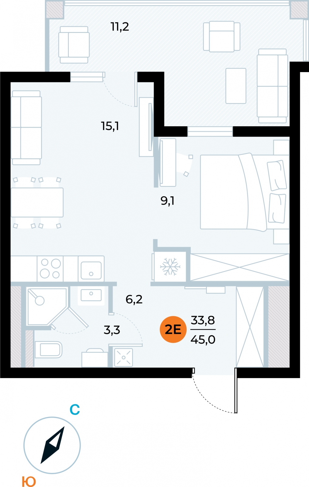 3-комнатная квартира с отделкой в ЖК Родные кварталы на 5 этаже в 7 секции. Сдача в 4 кв. 2026 г.