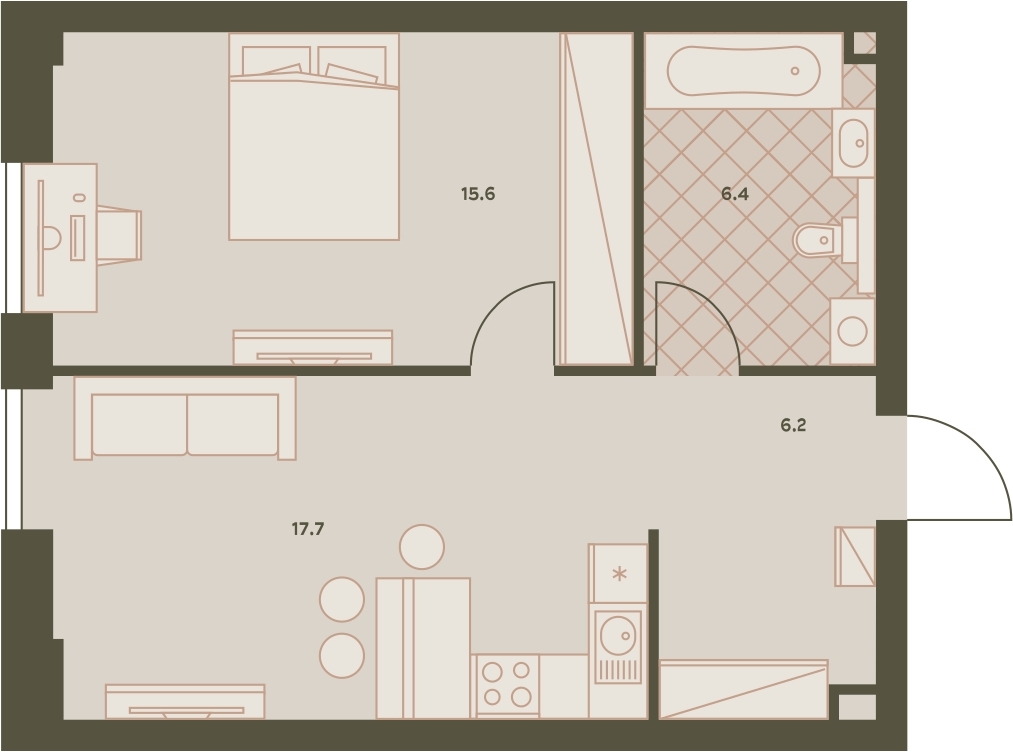 3-комнатная квартира с отделкой в ЖК Дом на Зорге на 3 этаже в 1 секции. Сдача в 1 кв. 2026 г.