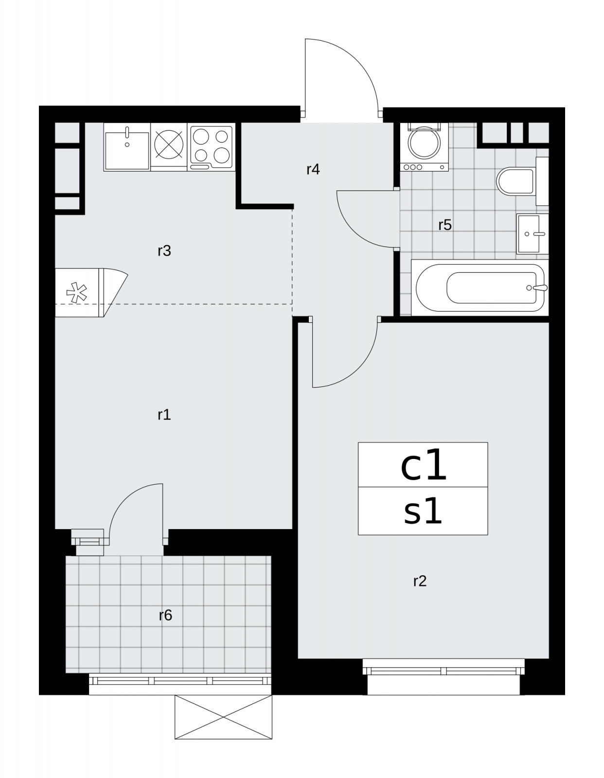1-комнатная квартира (Студия) в ЖК Скандинавия на 9 этаже в 2 секции. Сдача в 2 кв. 2026 г.