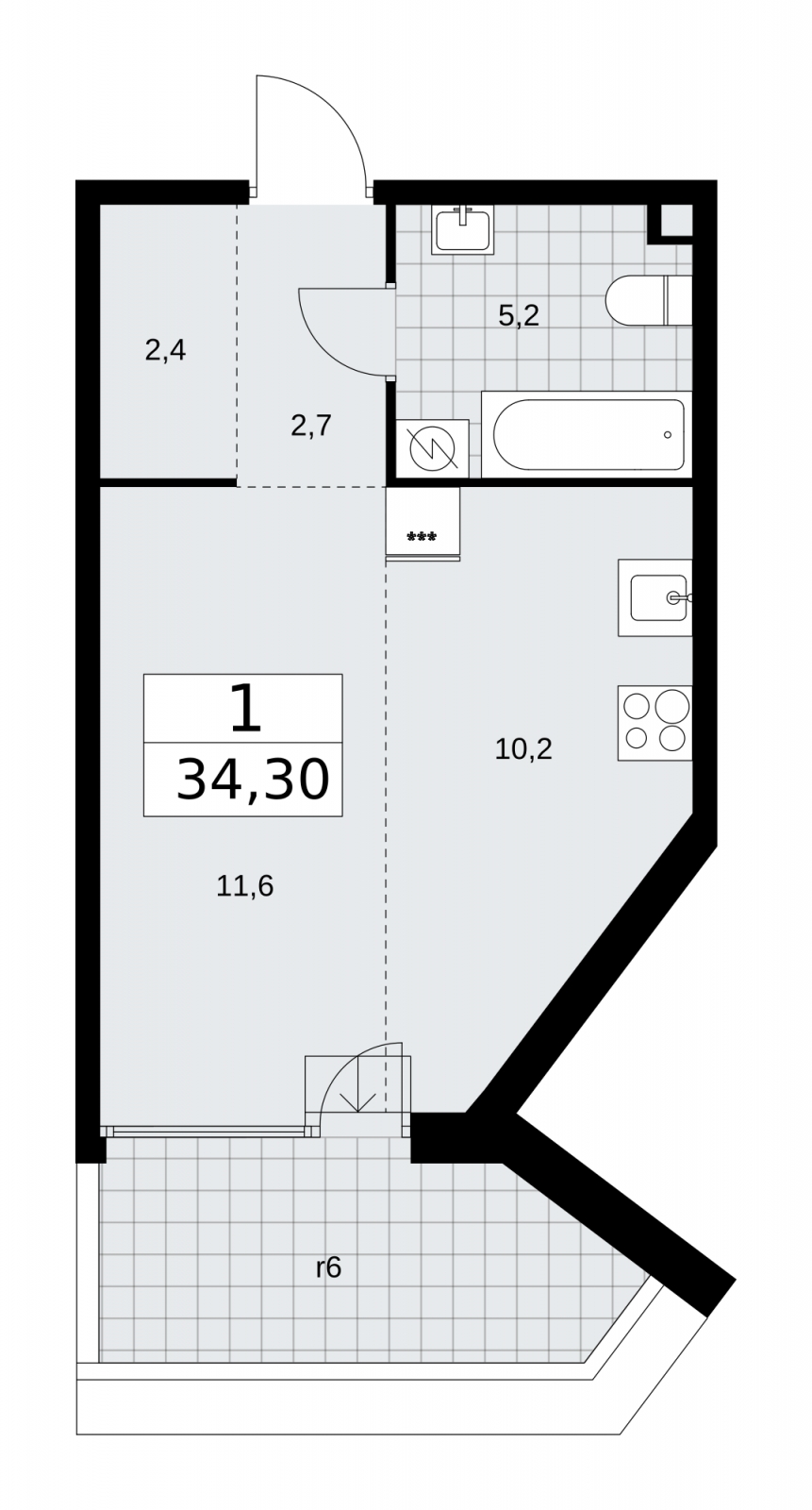 1-комнатная квартира с отделкой в ЖК Матвеевский Парк на 10 этаже в 1 секции. Сдача в 2 кв. 2024 г.