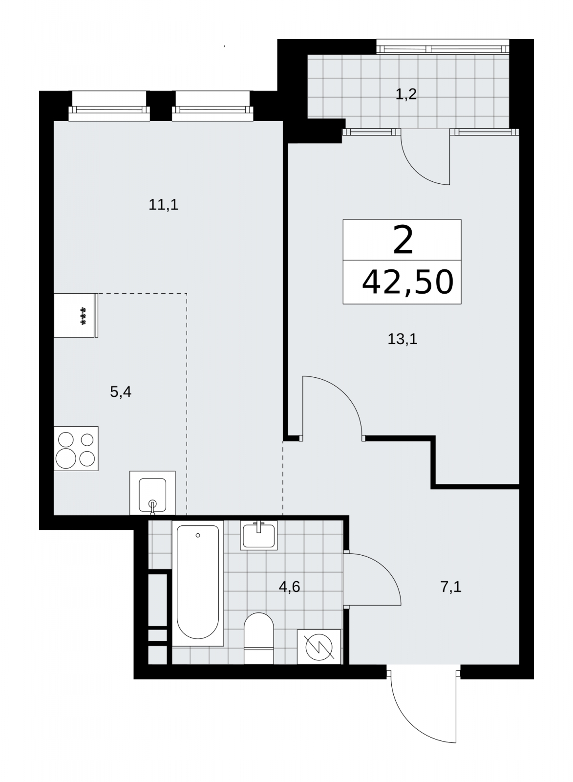 3-комнатная квартира с отделкой в ЖК Родные кварталы на 8 этаже в 1 секции. Сдача в 4 кв. 2026 г.