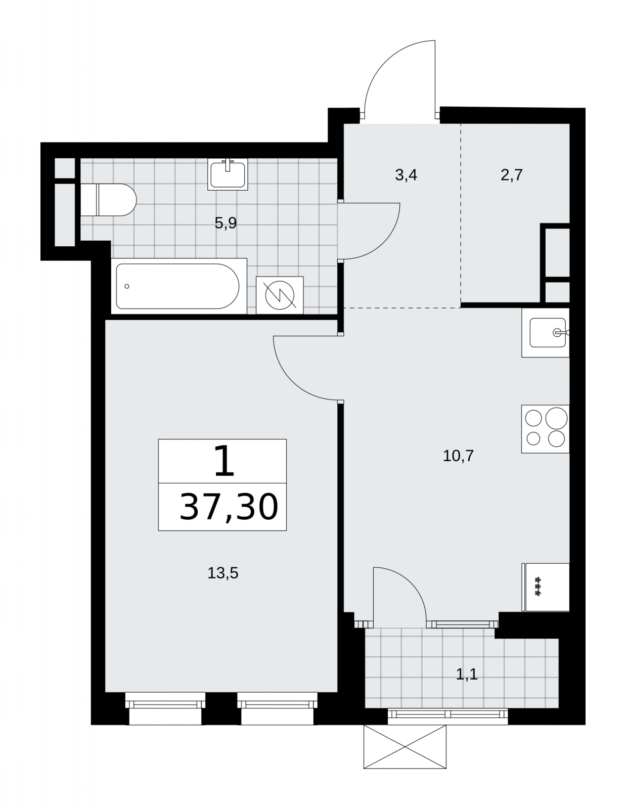 3-комнатная квартира с отделкой в ЖК Родные кварталы на 9 этаже в 1 секции. Сдача в 4 кв. 2026 г.