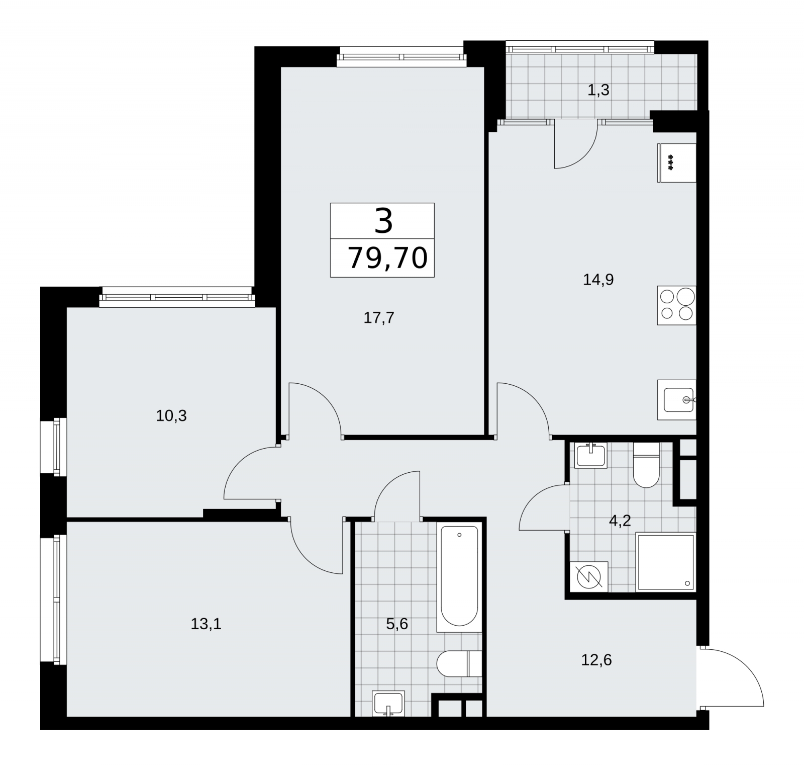 1-комнатная квартира с отделкой в ЖК Friends на 11 этаже в 1 секции. Сдача в 3 кв. 2024 г.