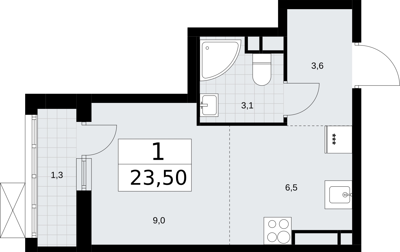 2-комнатная квартира с отделкой в ЖК Родные кварталы на 5 этаже в 2 секции. Сдача в 4 кв. 2026 г.