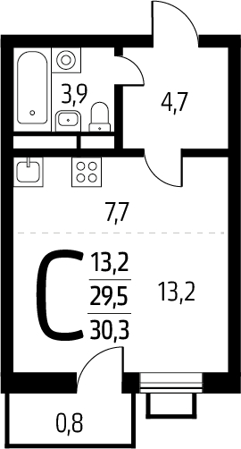 4-комнатная квартира с отделкой в ЖК Дом на Зорге на 13 этаже в 1 секции. Сдача в 1 кв. 2026 г.
