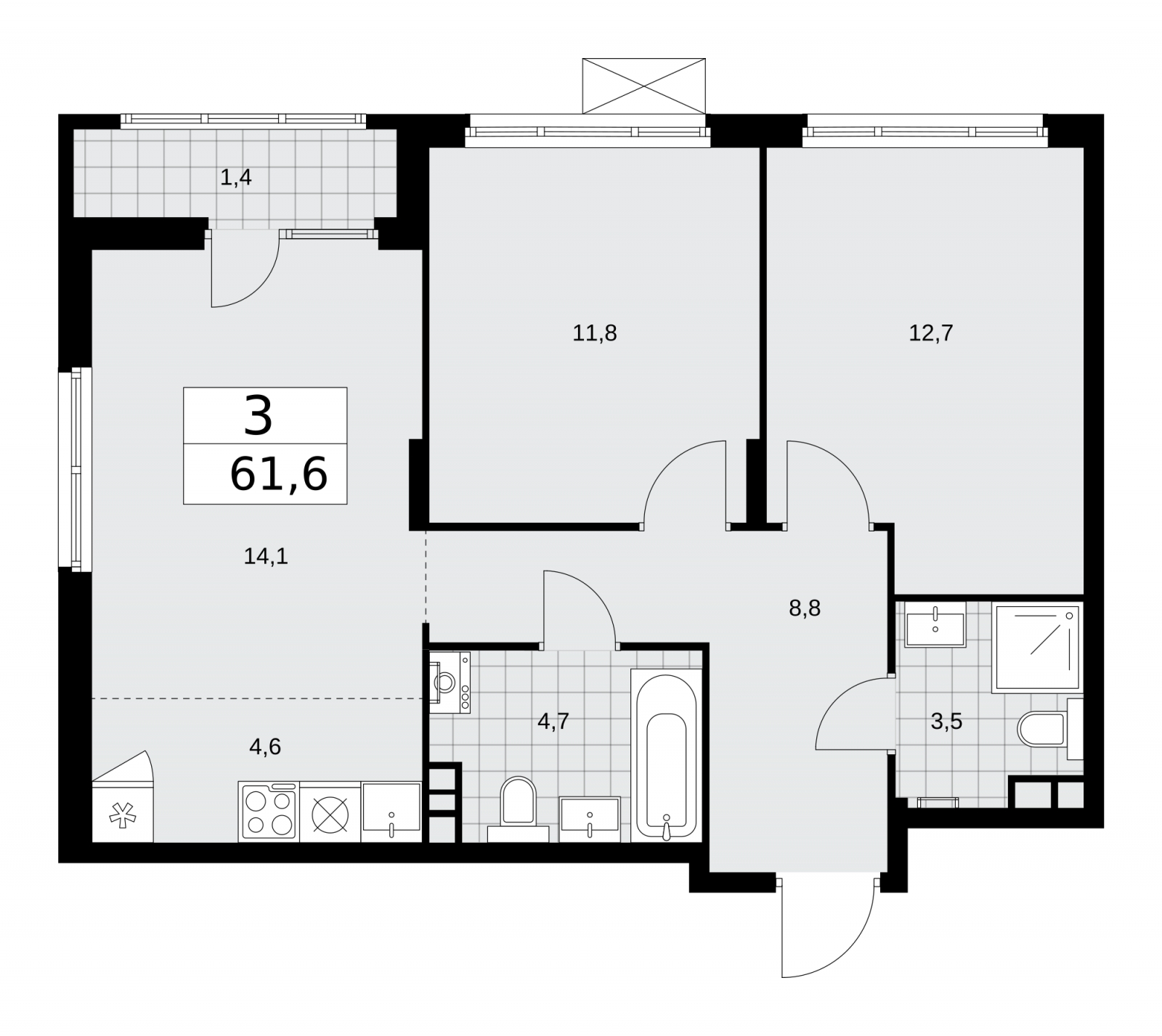 2-комнатная квартира с отделкой в ЖК Астон.Отрадный на 2 этаже в 1 секции. Сдача в 4 кв. 2024 г.