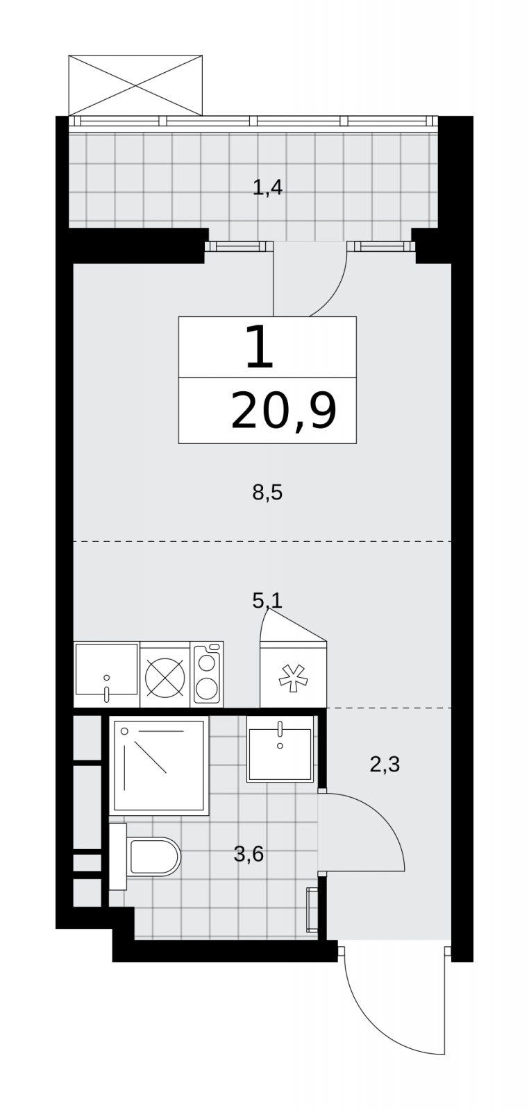 5-комнатная квартира в ЖК Родные кварталы на 7 этаже в 1 секции. Сдача в 3 кв. 2026 г.