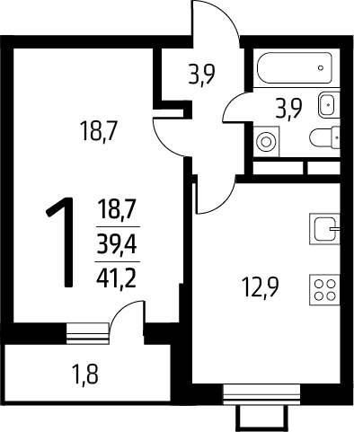 4-комнатная квартира в ЖК Деснаречье на 10 этаже в 3 секции. Сдача в 1 кв. 2026 г.