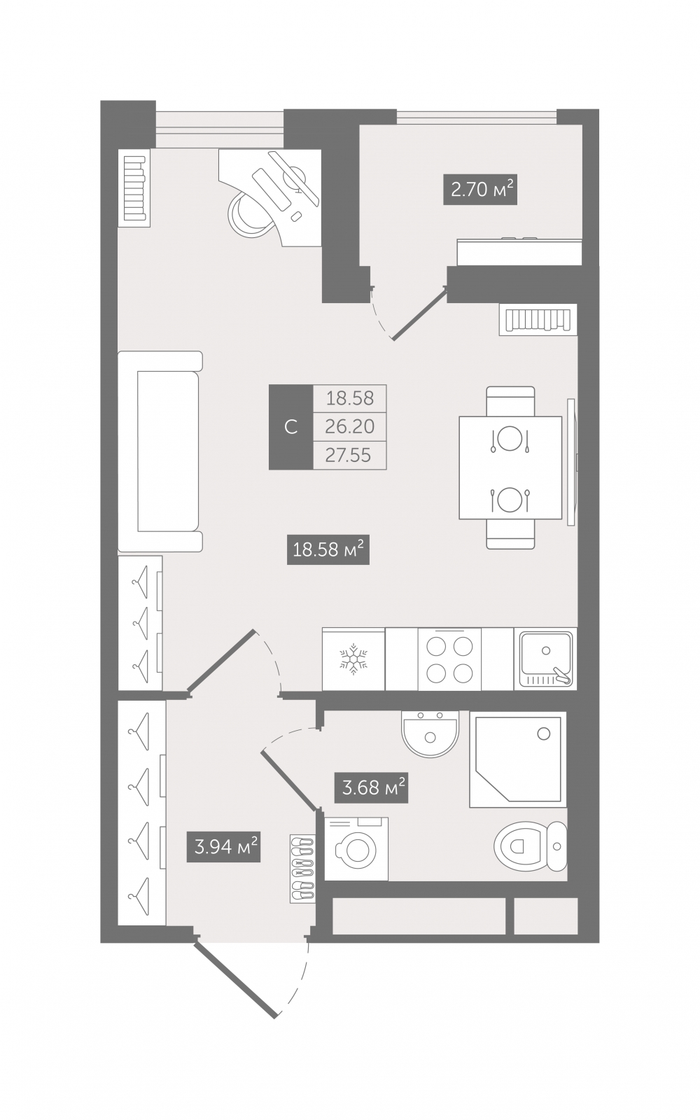 3-комнатная квартира с отделкой в ЖК Дом на Зорге на 11 этаже в 2 секции. Сдача в 1 кв. 2026 г.