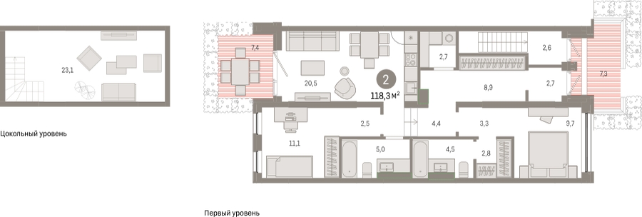 3-комнатная квартира с отделкой в ЖК Eniteo на 9 этаже в 1 секции. Дом сдан.
