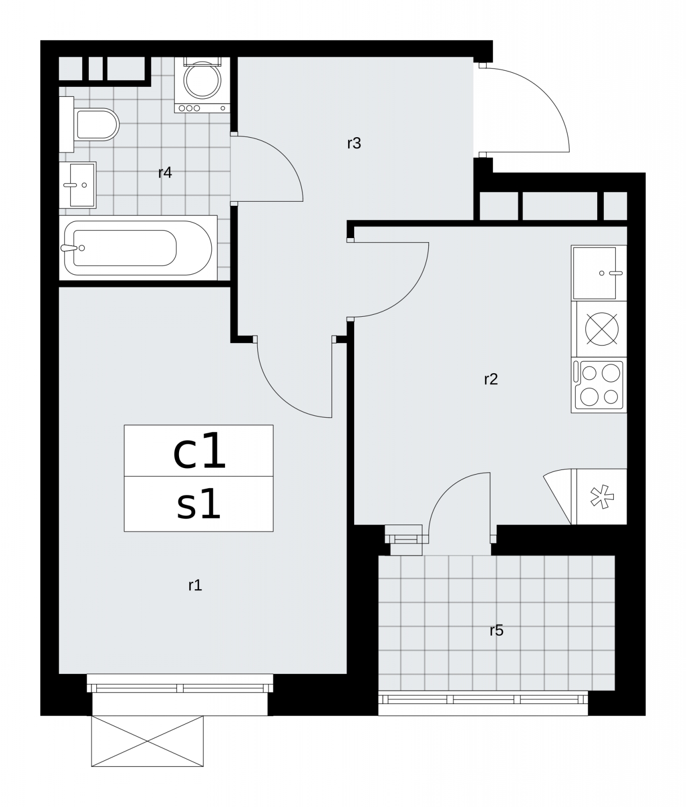 1-комнатная квартира (Студия) в ЖК Скандинавия на 10 этаже в 2 секции. Сдача в 2 кв. 2026 г.
