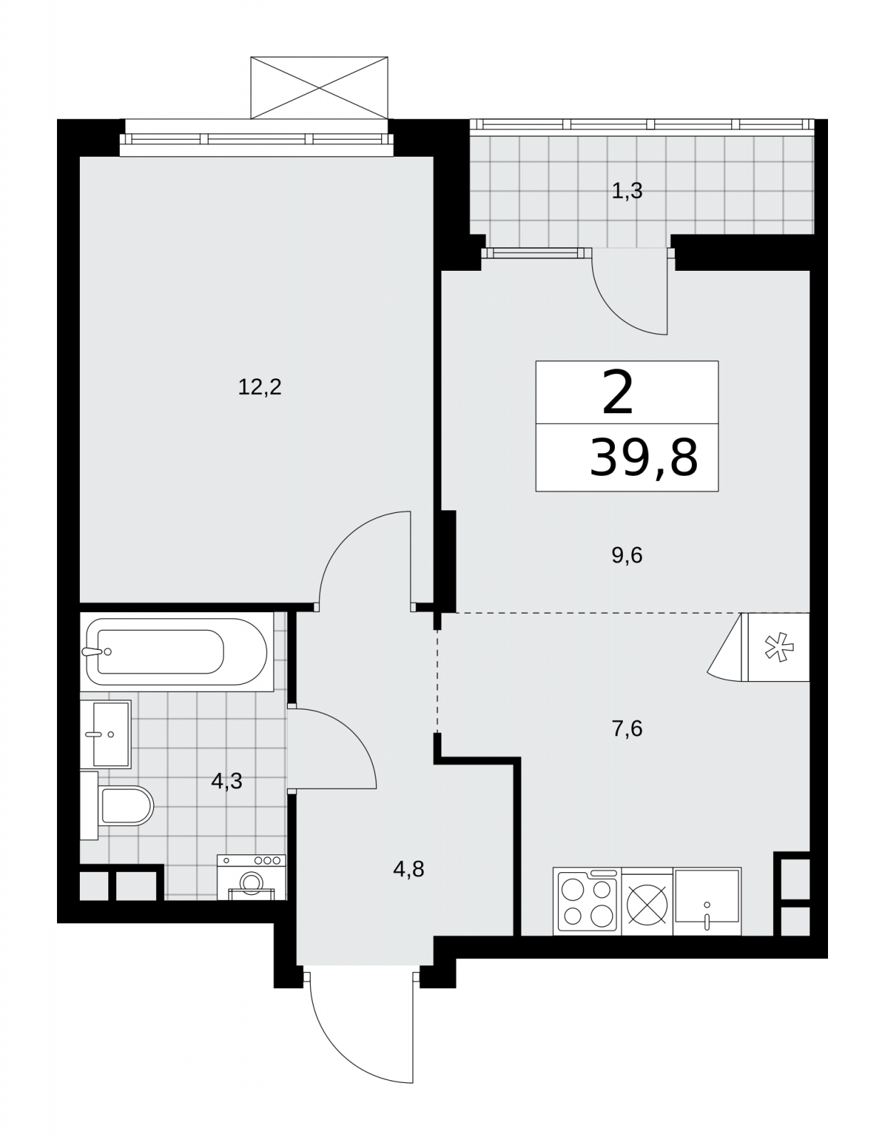 4-комнатная квартира с отделкой в ЖК Деснаречье на 15 этаже в 2 секции. Сдача в 2 кв. 2026 г.
