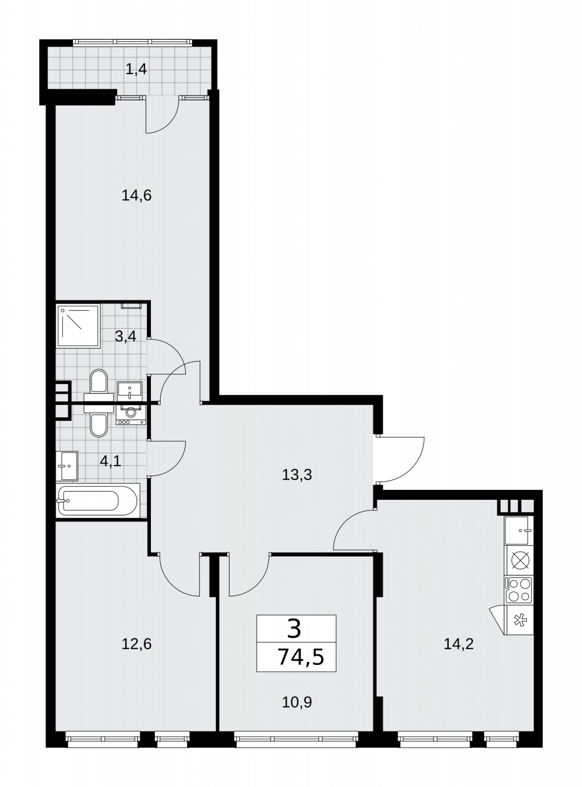 1-комнатная квартира (Студия) с отделкой в ЖК Городские истории на 23 этаже в 3 секции. Сдача в 4 кв. 2023 г.