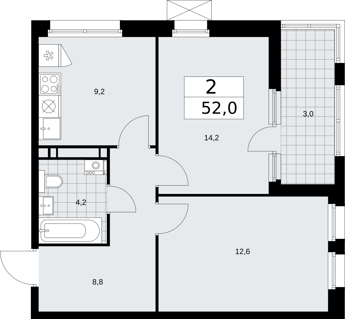 1-комнатная квартира (Студия) с отделкой в ЖК Скандинавия на 3 этаже в 1 секции. Сдача в 2 кв. 2026 г.