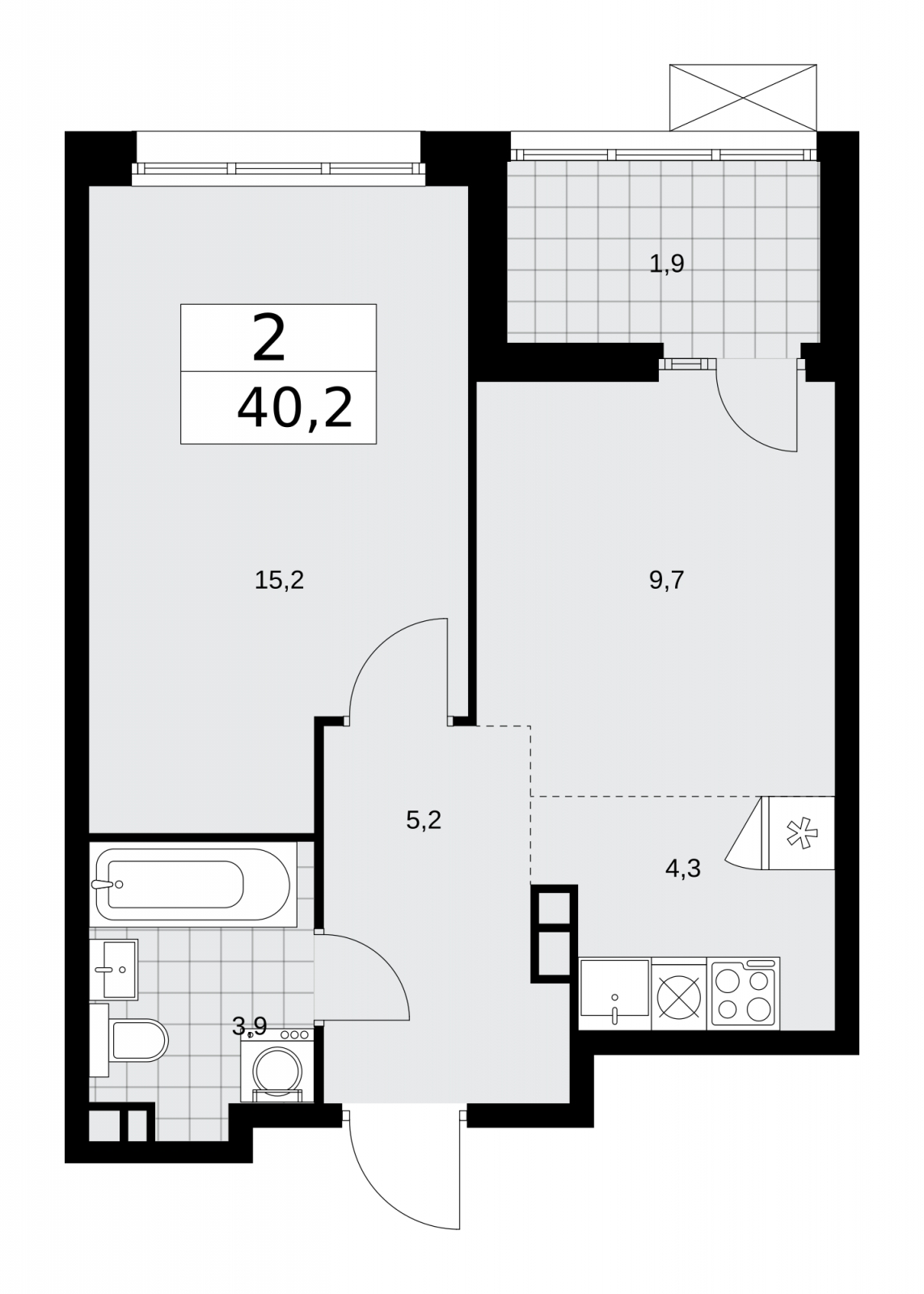 4-комнатная квартира в ЖК Тринити-2 на 8 этаже в 3 секции. Сдача в 3 кв. 2023 г.