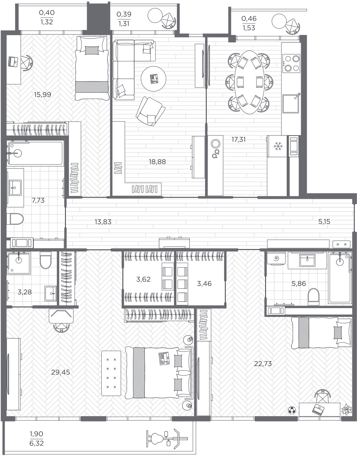 1-комнатная квартира в Клубный город на реке Primavera на 4 этаже в 1 секции. Дом сдан.