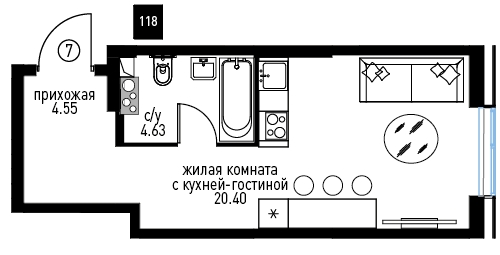 3-комнатная квартира с отделкой в ЖК Symphony 34 на 29 этаже в 1 секции. Сдача в 2 кв. 2025 г.