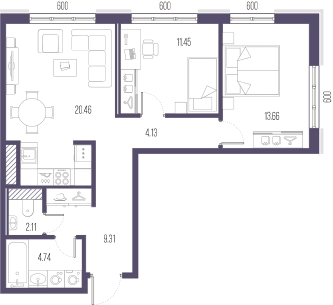 1-комнатная квартира (Студия) с отделкой в ЖК Деснаречье на 10 этаже в 4 секции. Сдача в 2 кв. 2026 г.