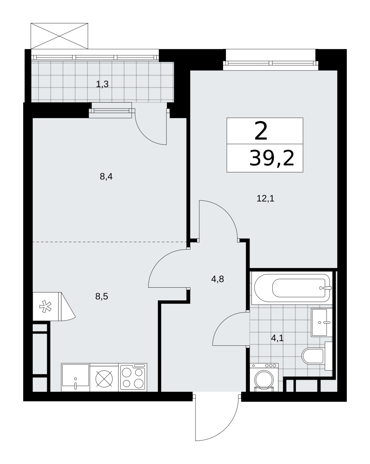 3-комнатная квартира в ЖК Скандинавия на 10 этаже в 3 секции. Сдача в 2 кв. 2026 г.
