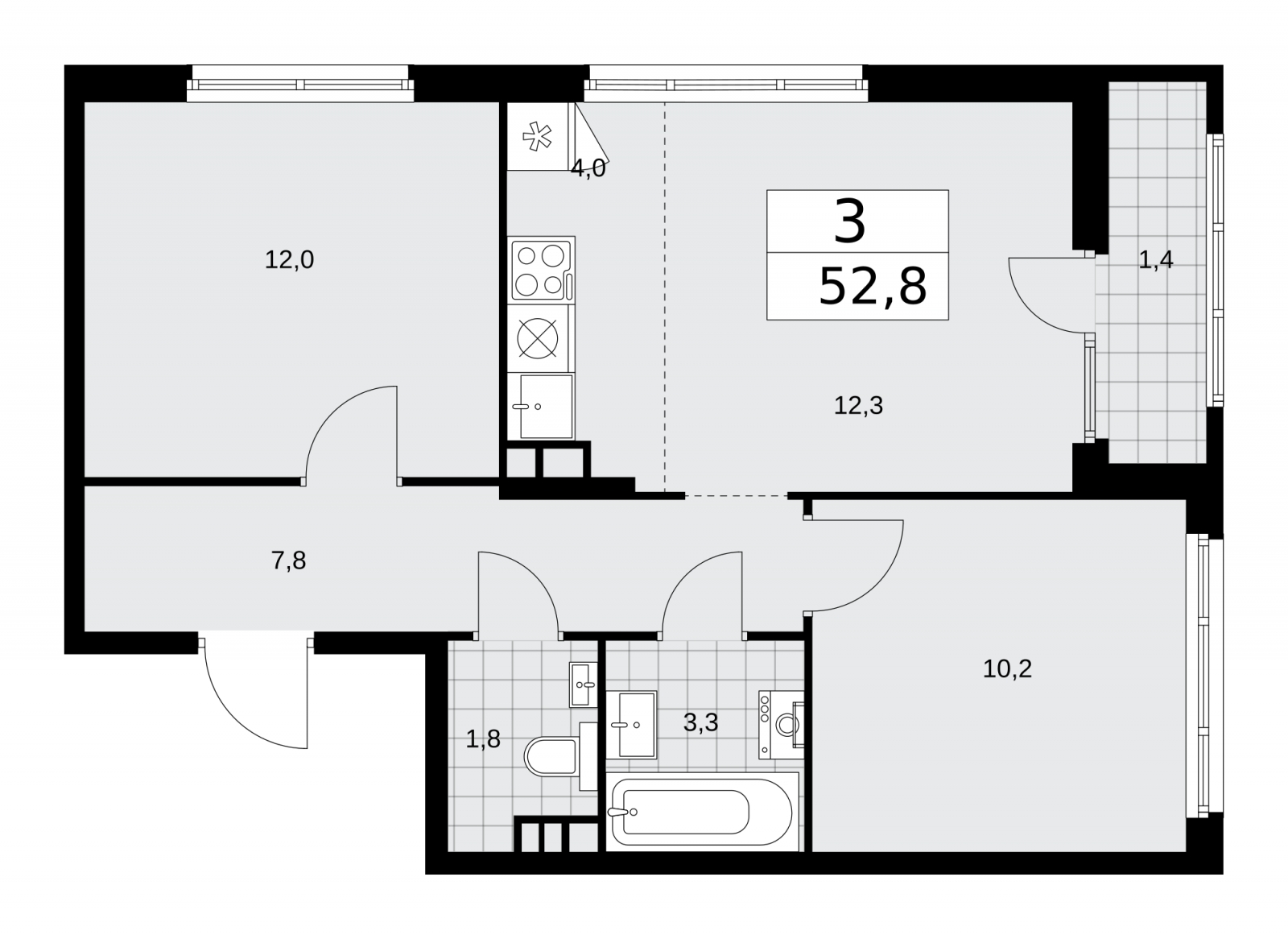 2-комнатная квартира с отделкой в ЖК Сампсониевский 32 на 4 этаже в 8 секции. Сдача в 4 кв. 2026 г.