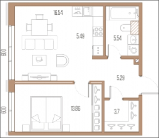 3-комнатная квартира с отделкой в ЖК Сампсониевский 32 на 6 этаже в 1 секции. Сдача в 4 кв. 2026 г.