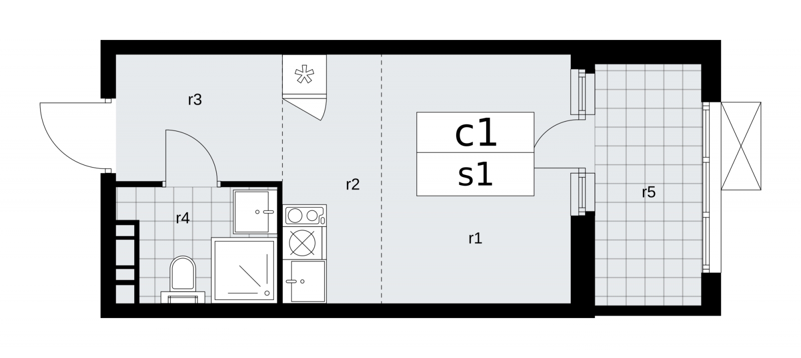 1-комнатная квартира (Студия) с отделкой в ЖК Скандинавия на 13 этаже в 1 секции. Сдача в 2 кв. 2026 г.