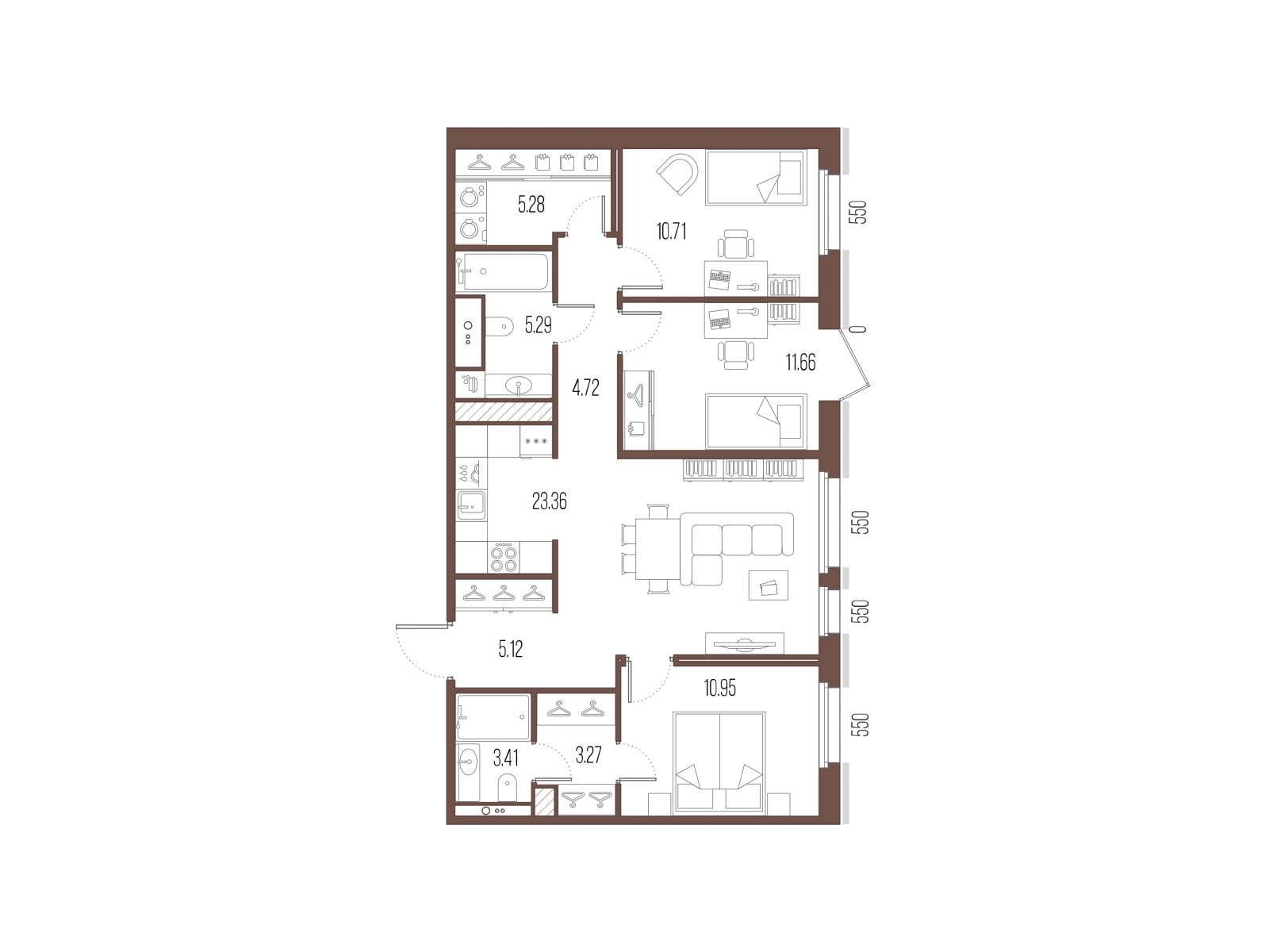 1-комнатная квартира (Студия) с отделкой в ЖК Летний на 1 этаже в 1 секции. Сдача в 1 кв. 2025 г.