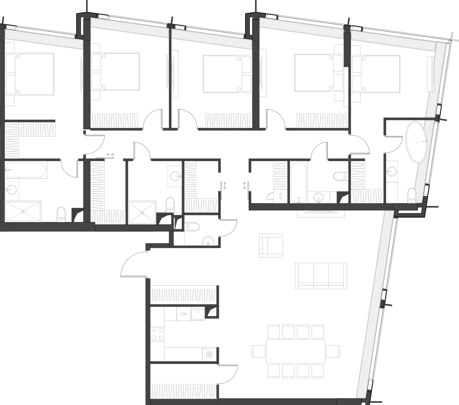 3-комнатная квартира с отделкой в ЖК Новая Жизнь на 12 этаже в 1 секции. Сдача в 2 кв. 2025 г.