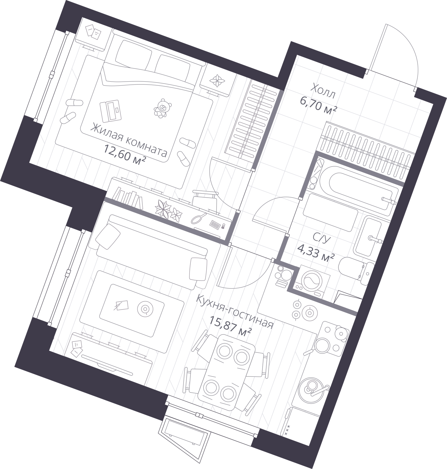 2-комнатная квартира с отделкой в ЖК Деснаречье на 10 этаже в 3 секции. Сдача в 2 кв. 2026 г.