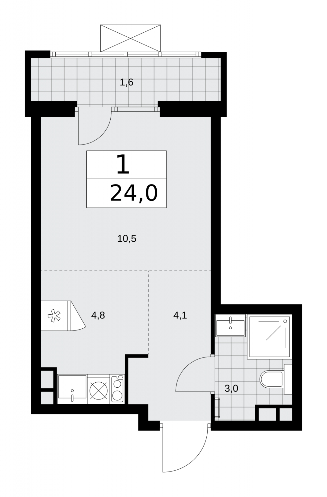 2-комнатная квартира в Veren Nort Сертолово на 10 этаже в 1 секции. Сдача в 1 кв. 2027 г.