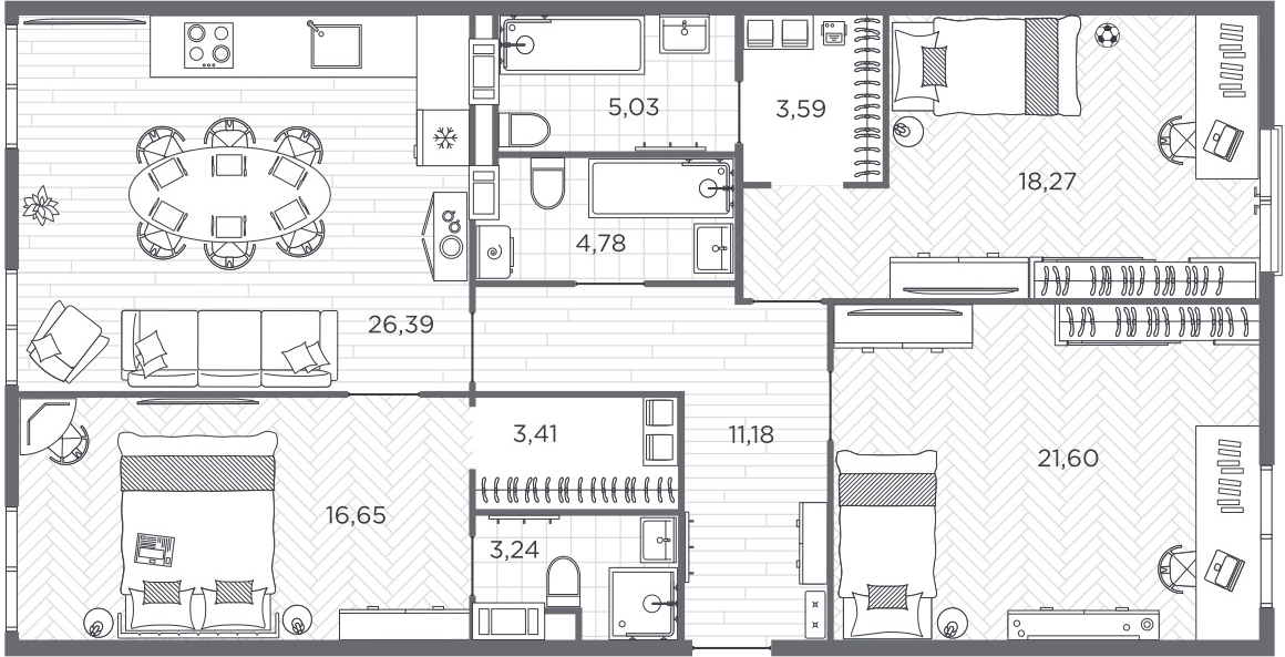 1-комнатная квартира (Студия) с отделкой в Брусника в Академическом на 2 этаже в 2 секции. Сдача в 3 кв. 2024 г.