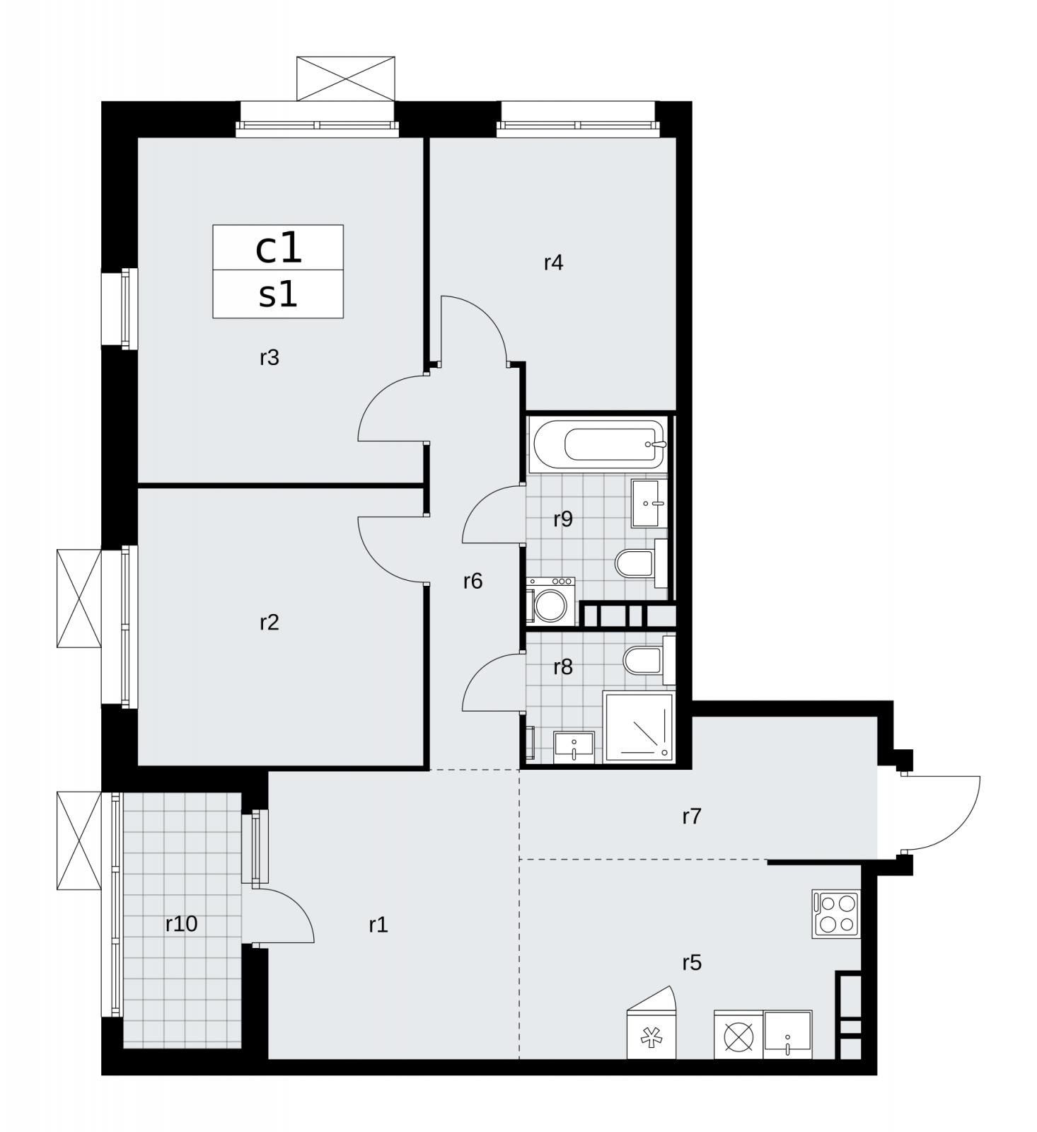 2-комнатная квартира в ЖК Скандинавия на 16 этаже в 3 секции. Сдача в 2 кв. 2026 г.