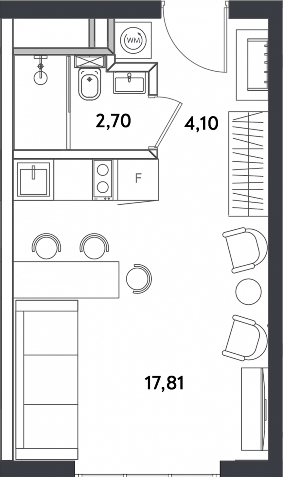 1-комнатная квартира с отделкой в ЖК Зарека на 8 этаже в 6 секции. Сдача в 3 кв. 2026 г.