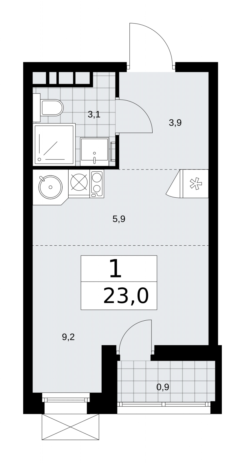3-комнатная квартира в ЖК Скандинавия на 17 этаже в 3 секции. Сдача в 2 кв. 2026 г.