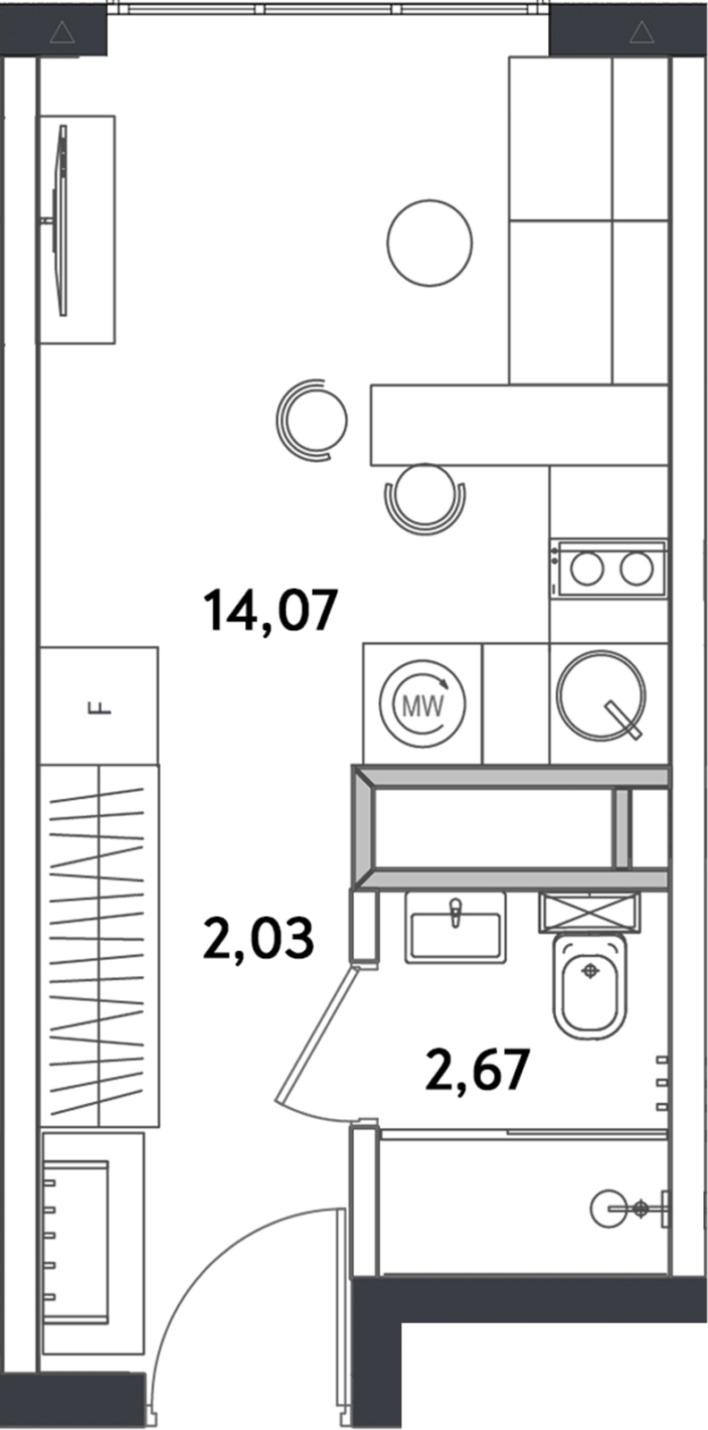 2-комнатная квартира с отделкой в ЖК Зарека на 7 этаже в 6 секции. Сдача в 3 кв. 2026 г.