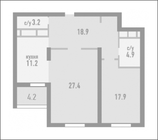 3-комнатная квартира в ЖК Розмарин на 4 этаже в 4 секции. Дом сдан.