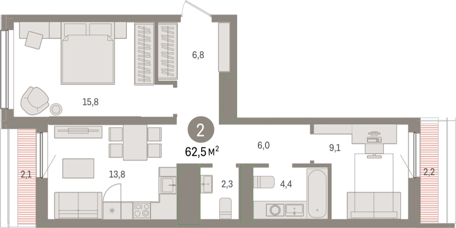 3-комнатная квартира с отделкой в ЖК Деснаречье на 10 этаже в 2 секции. Сдача в 2 кв. 2026 г.