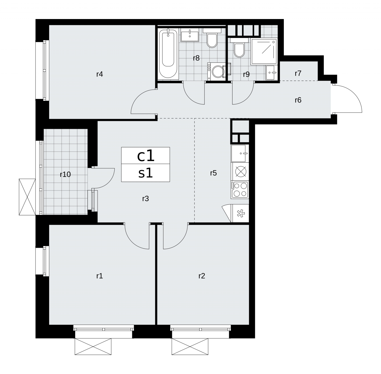 1-комнатная квартира (Студия) в ЖК Скандинавия на 14 этаже в 3 секции. Сдача в 2 кв. 2026 г.