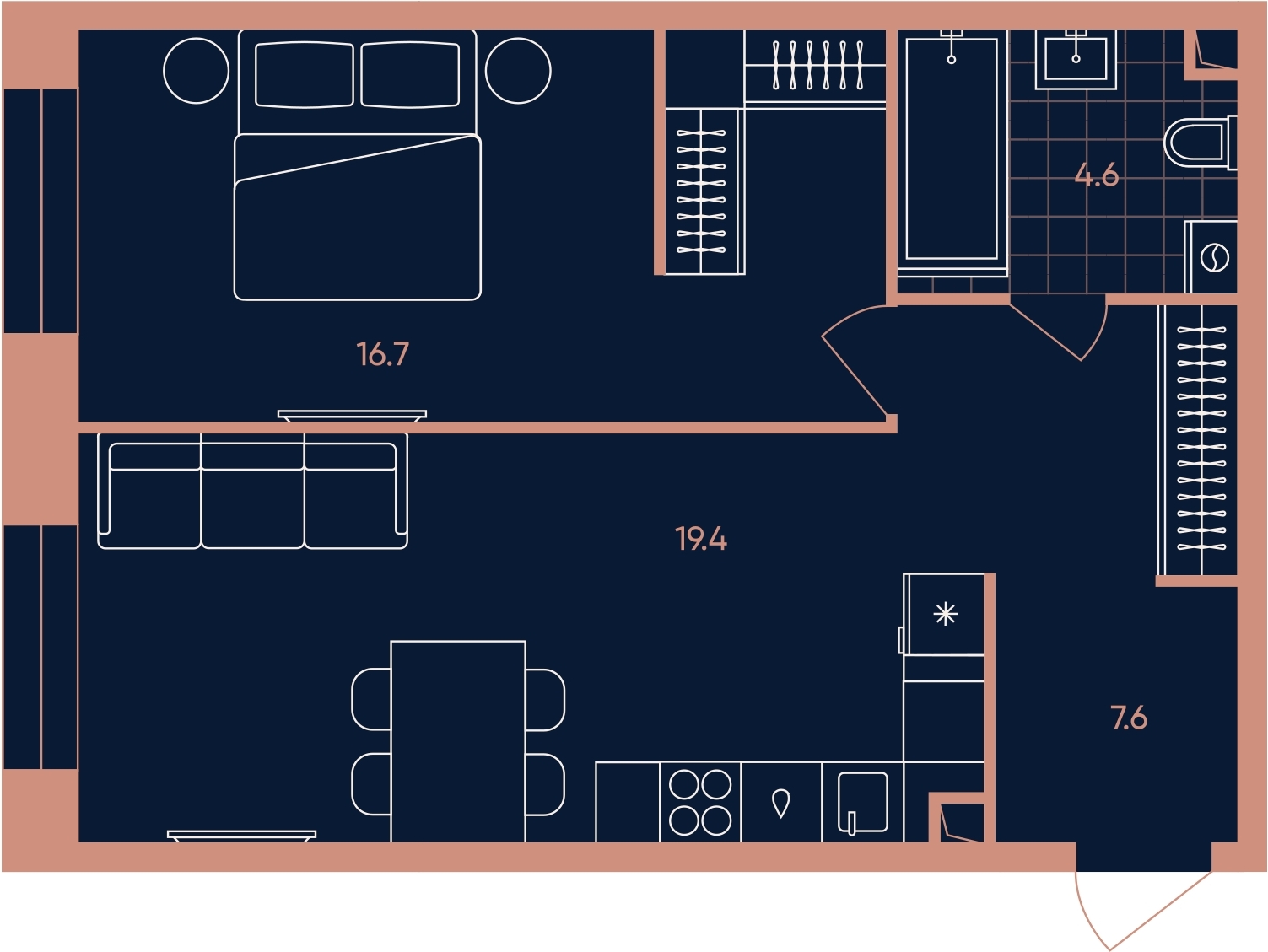 4-комнатная квартира с отделкой в ЖК Деснаречье на 12 этаже в 4 секции. Сдача в 2 кв. 2026 г.