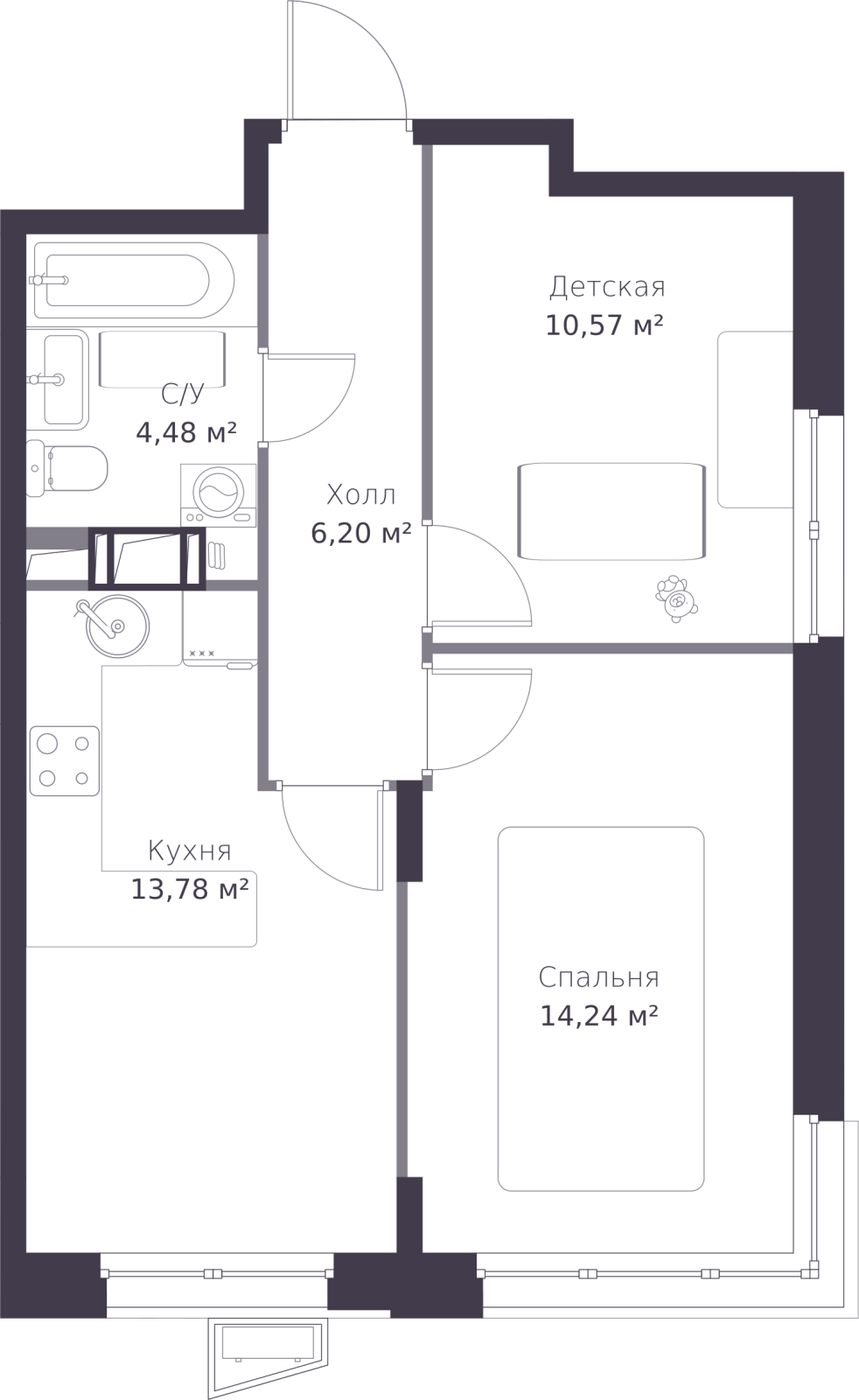 4-комнатная квартира с отделкой в ЖК ERA на 4 этаже в 1 секции. Сдача в 3 кв. 2026 г.