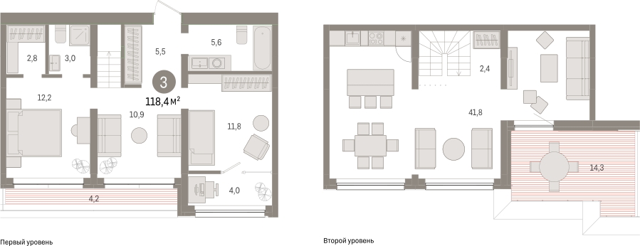 4-комнатная квартира с отделкой в ЖК SOUL на 22 этаже в 1 секции. Сдача в 4 кв. 2026 г.