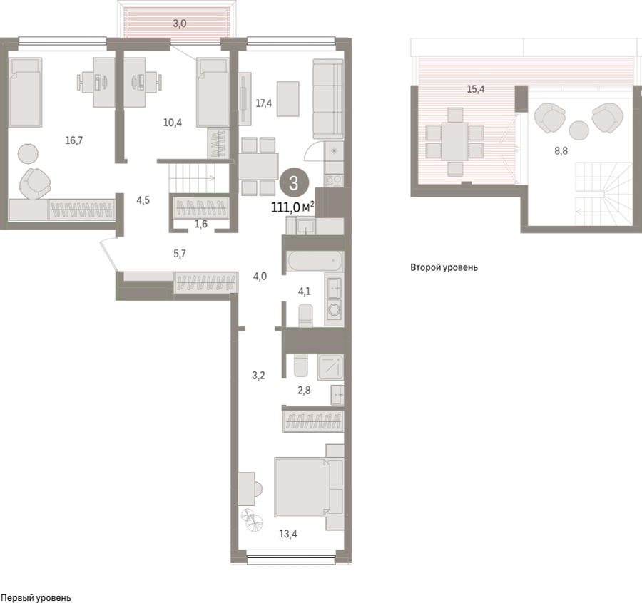 1-комнатная квартира в ЖК Беринг на 21 этаже в 2 секции. Сдача в 4 кв. 2025 г.