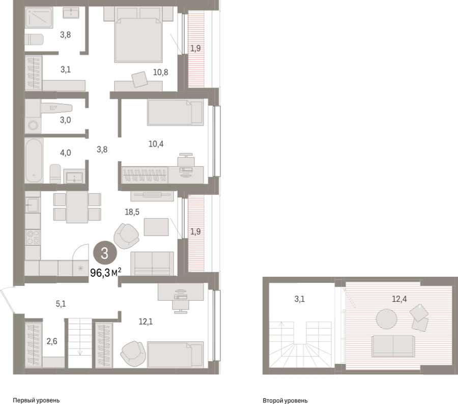 1-комнатная квартира (Студия) с отделкой в ЖК SOUL на 10 этаже в 1 секции. Сдача в 4 кв. 2026 г.