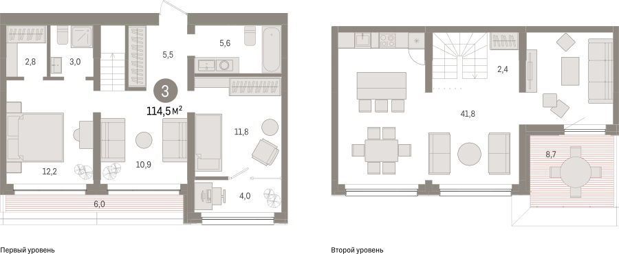 3-комнатная квартира с отделкой в ЖК ERA на 22 этаже в 1 секции. Сдача в 3 кв. 2026 г.
