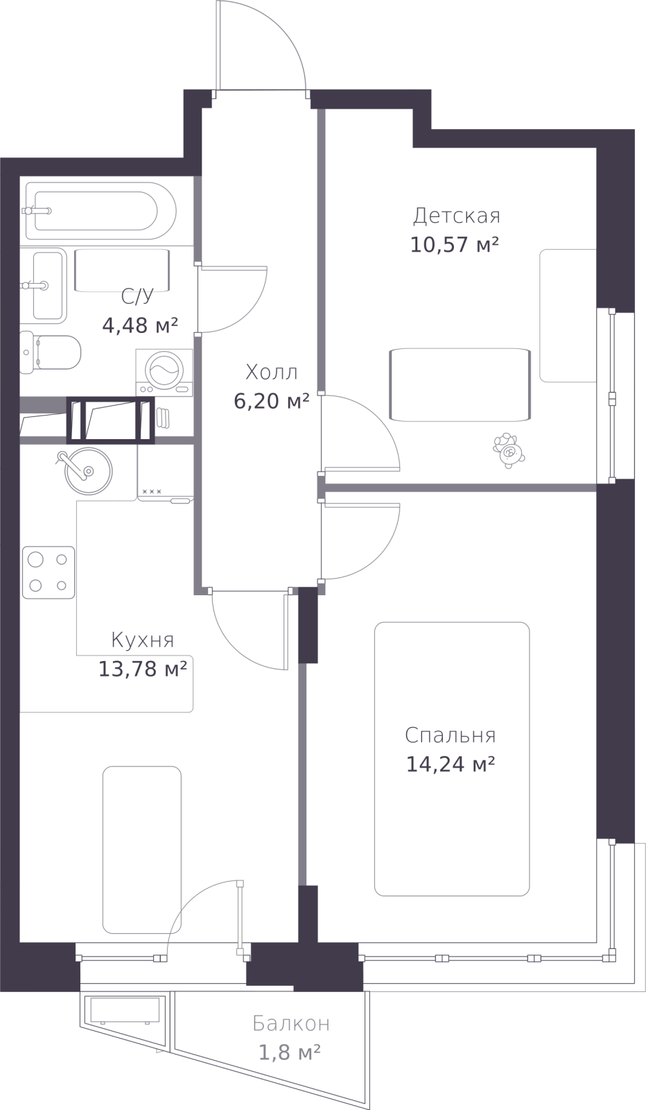 4-комнатная квартира в ЖК ERA на 5 этаже в 1 секции. Сдача в 3 кв. 2026 г.