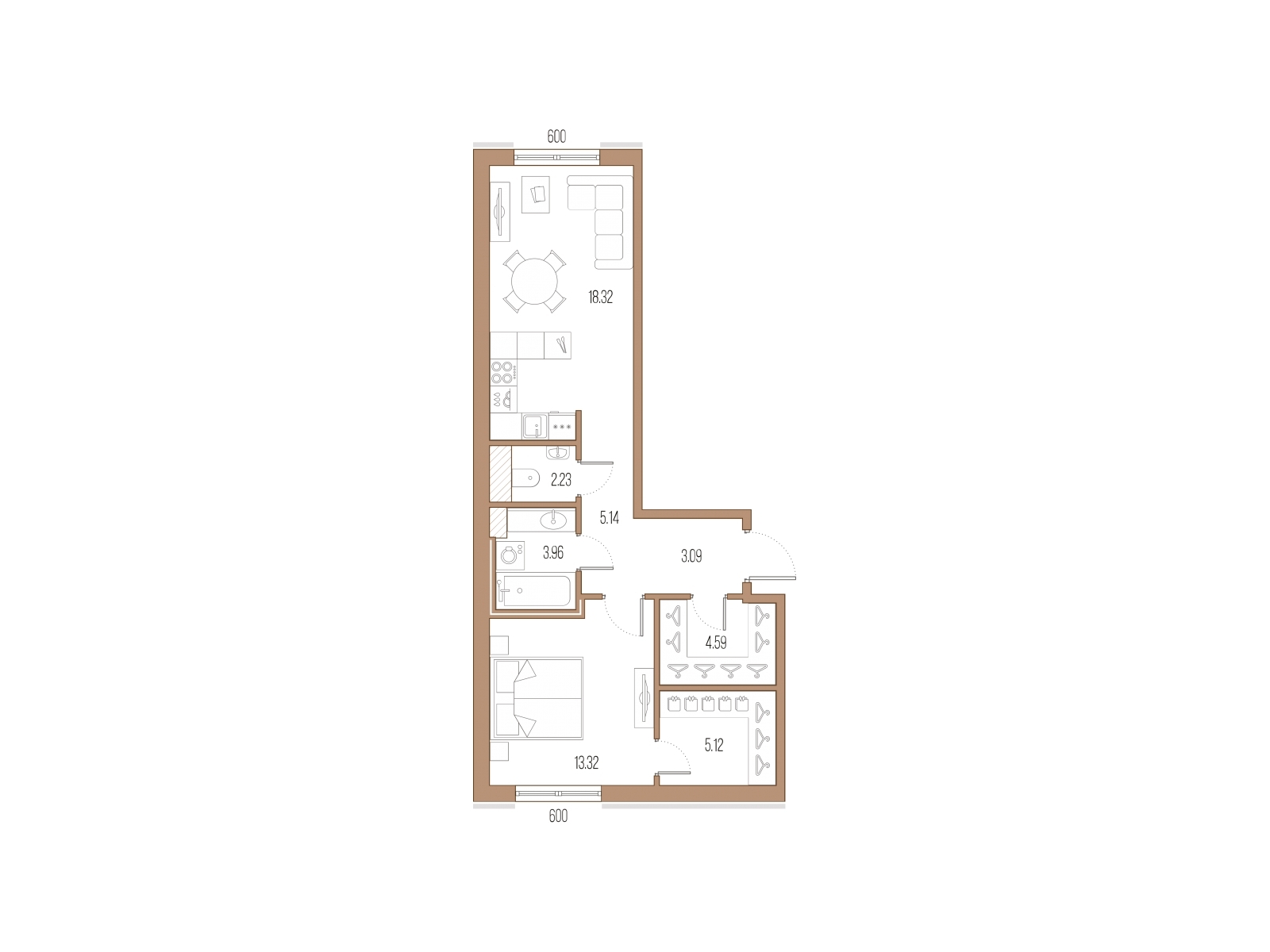 5-комнатная квартира в ЖК Инноватор на 28 этаже в 1 секции. Сдача в 1 кв. 2024 г.