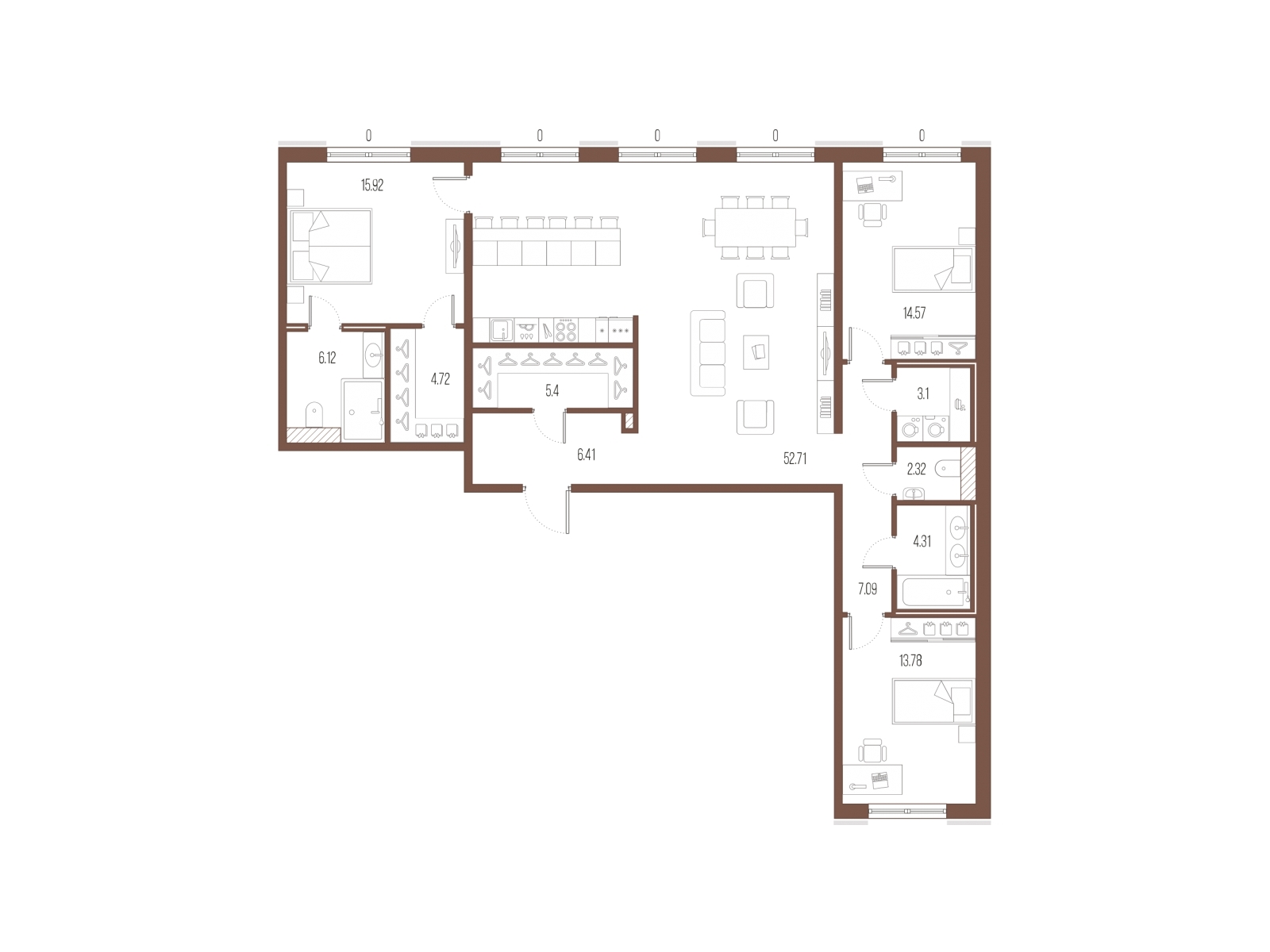 1-комнатная квартира с отделкой в ЖК SOUL на 2 этаже в 1 секции. Сдача в 4 кв. 2026 г.
