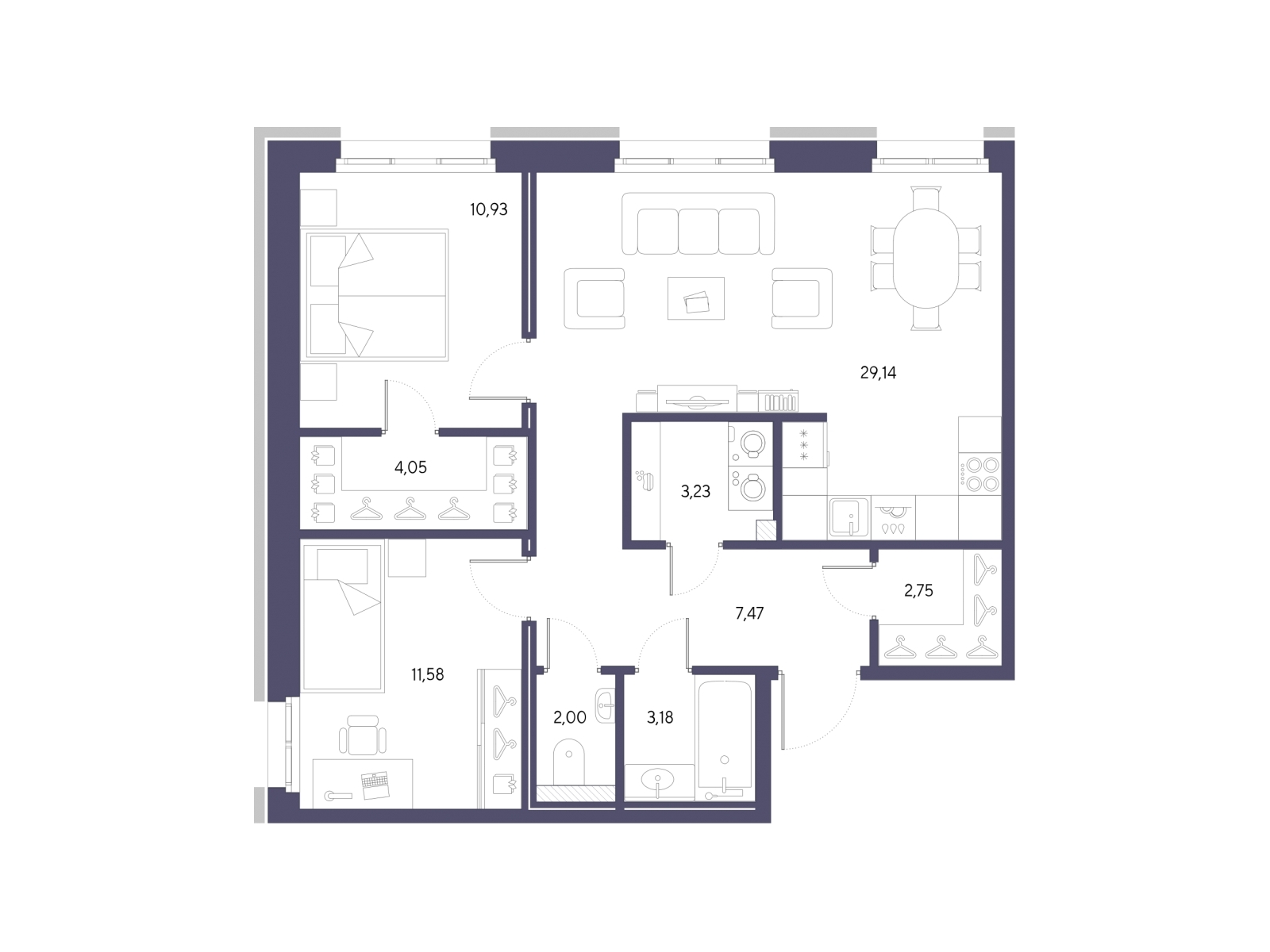 1-комнатная квартира (Студия) в Veren Nort Сертолово на 10 этаже в 1 секции. Сдача в 1 кв. 2027 г.