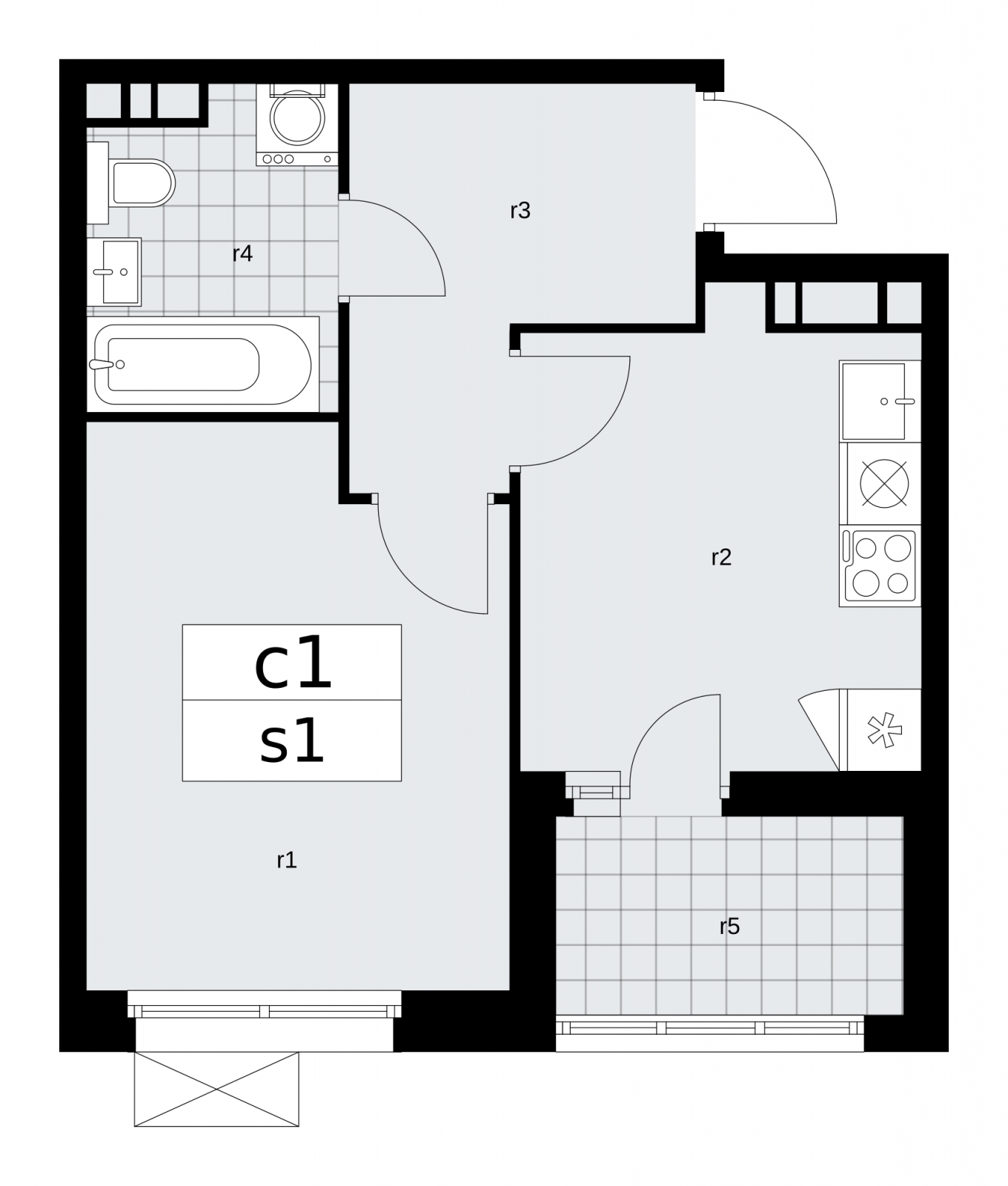 2-комнатная квартира в ЖК Скандинавия на 6 этаже в 4 секции. Сдача в 4 кв. 2024 г.