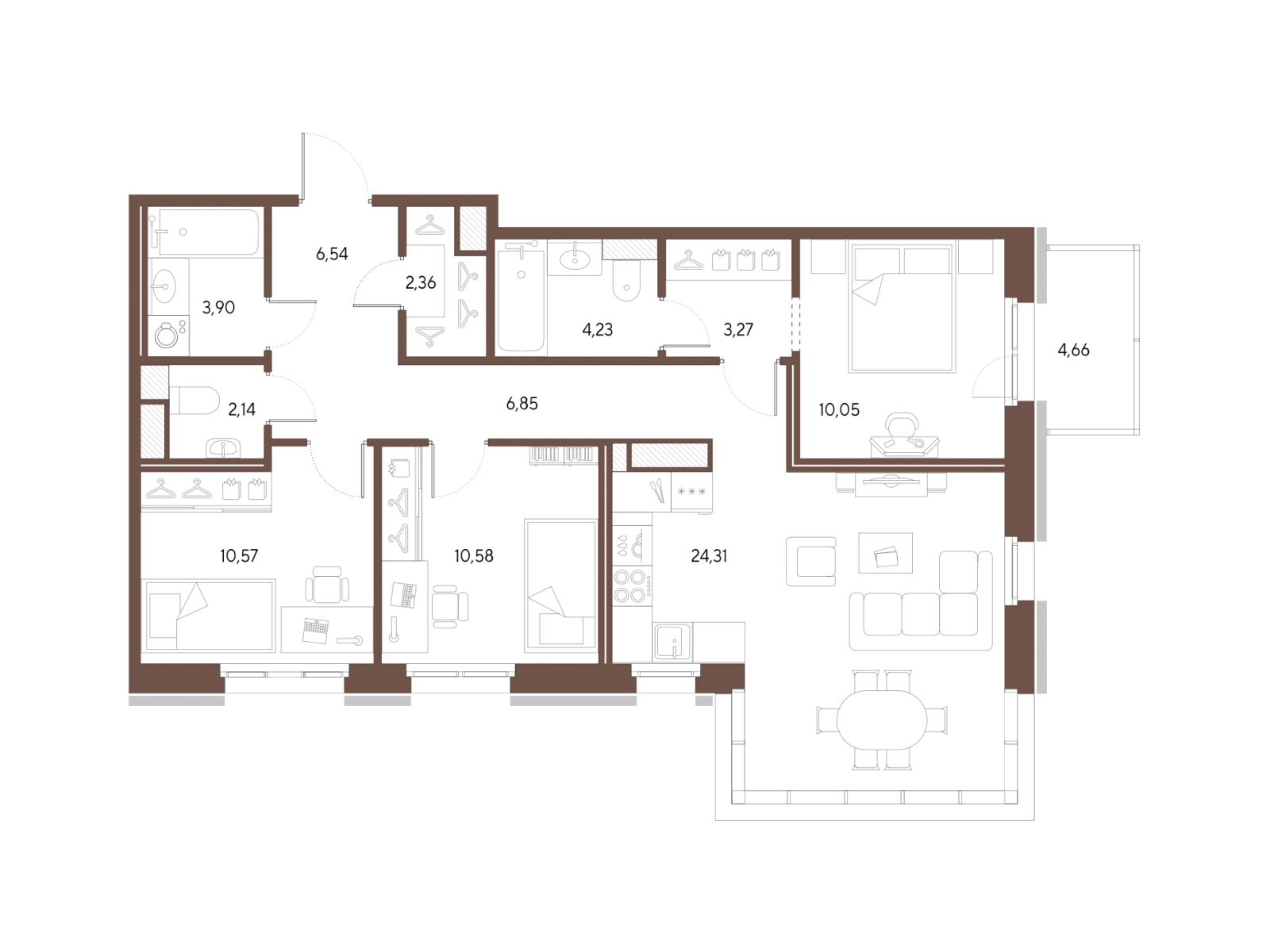 1-комнатная квартира (Студия) с отделкой в ЖК PLUS Пулковский на 2 этаже в 3 секции. Сдача в 4 кв. 2025 г.